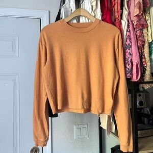 MOTHER Long Sleeve Top in Warm Orange